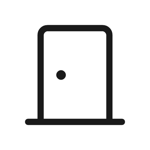 Door back outline rounded icon, rounded style, from Material Symbols Light