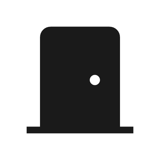 Door front icon, solid style, from Material Symbols Light