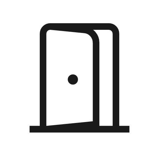 Door open outline icon, outline style, from Material Symbols Light