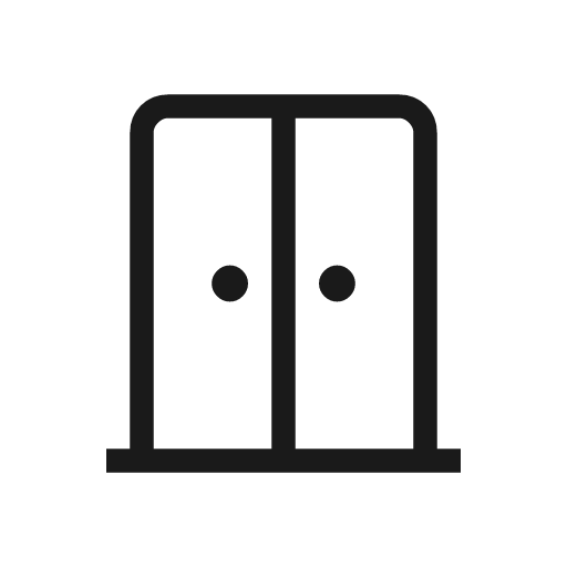 Door sliding outline icon, outline style, from Material Symbols Light