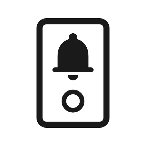 Doorbell 3p outline rounded icon, rounded style, from Material Symbols Light
