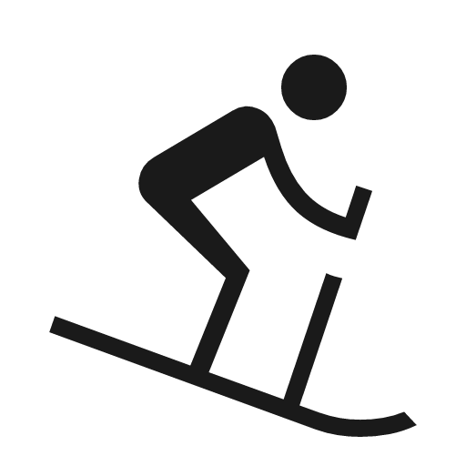 Downhill skiing outline icon, outline style, from Material Symbols Light