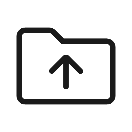 Drive folder upload outline rounded icon, rounded style, from Material Symbols Light