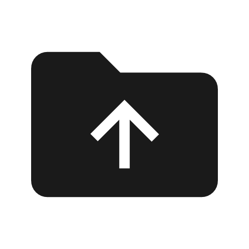 Drive folder upload icon, solid style, from Material Symbols Light