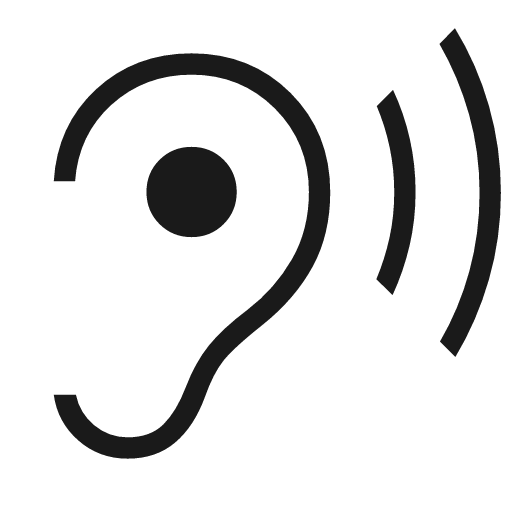 Ear sound outline icon, outline style, from Material Symbols Light