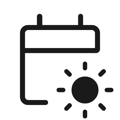 Early on outline rounded icon, rounded style, from Material Symbols Light
