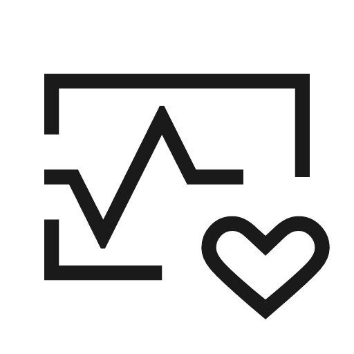 Ecg outline sharp icon, sharp-cornered style, from Material Symbols Light