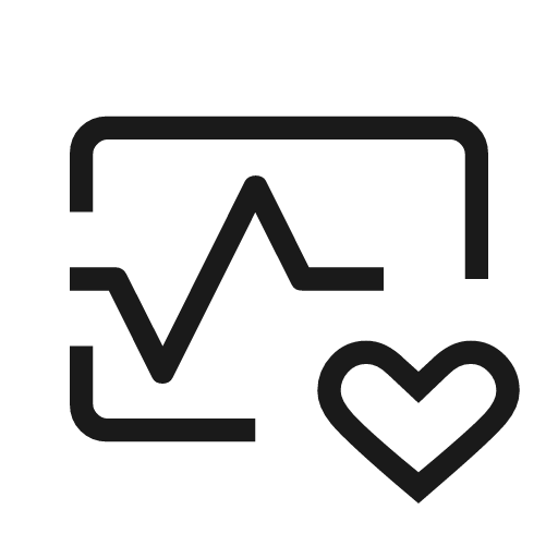 Ecg outline icon, outline style, from Material Symbols Light