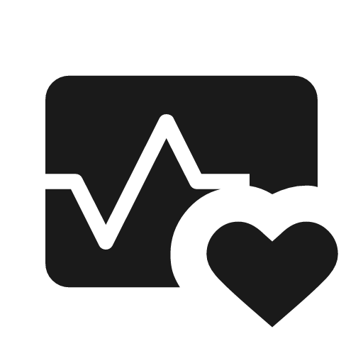 Ecg icon, solid style, from Material Symbols Light