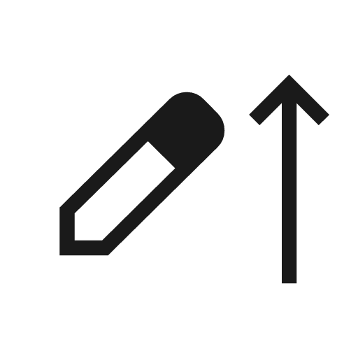 Edit arrow up outline icon, outline style, from Material Symbols Light