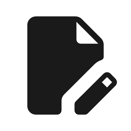 Edit document rounded icon, rounded style, from Material Symbols Light