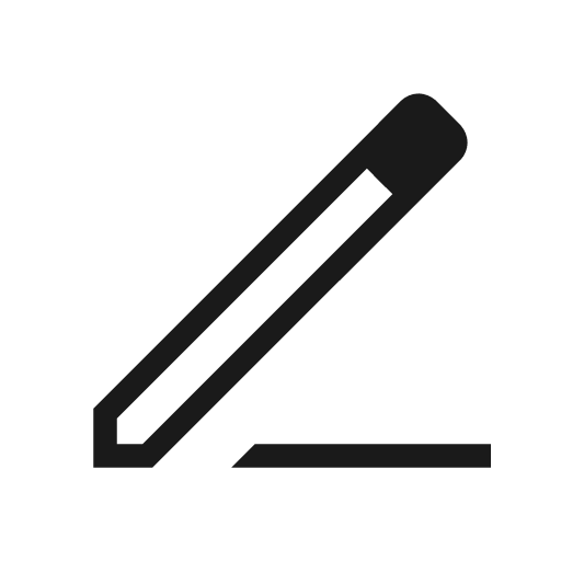 Edit line outline icon, outline style, from Material Symbols Light