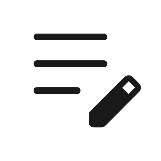 Edit note rounded icon, rounded style, from Material Symbols Light