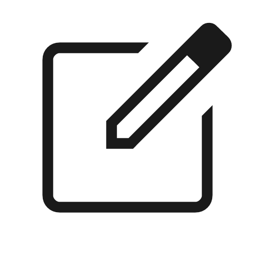 Edit square outline icon, outline style, from Material Symbols Light