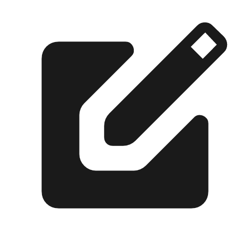 Edit square rounded icon, rounded style, from Material Symbols Light