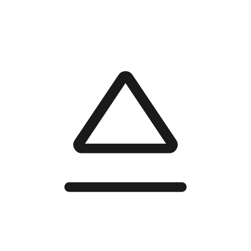 Eject outline rounded icon, rounded style, from Material Symbols Light