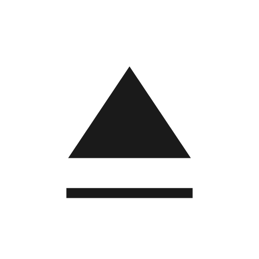 Eject icon, solid style, from Material Symbols Light