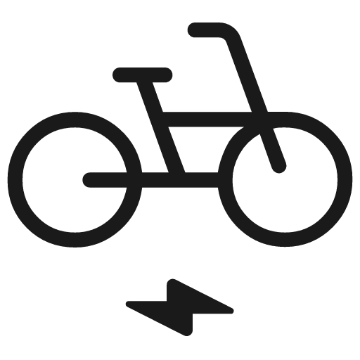 Electric bike outline rounded icon, rounded style, from Material Symbols Light
