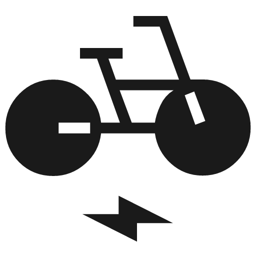 Electric bike sharp icon, sharp-cornered style, from Material Symbols Light