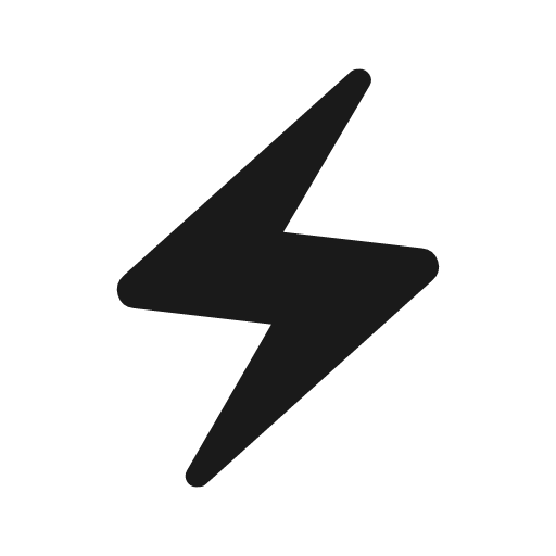 Electric bolt rounded icon, rounded style, from Material Symbols Light
