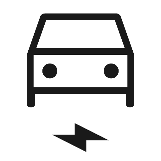 Electric car outline icon, outline style, from Material Symbols Light