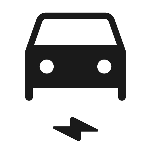 Electric car rounded icon, rounded style, from Material Symbols Light