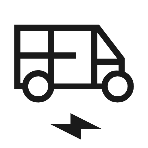 Electric rickshaw outline sharp icon, sharp-cornered style, from Material Symbols Light