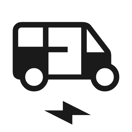 Electric rickshaw icon, solid style, from Material Symbols Light