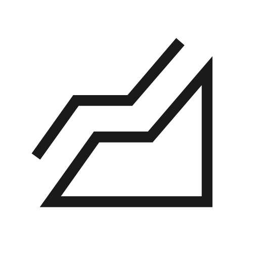 Elevation outline icon, outline style, from Material Symbols Light