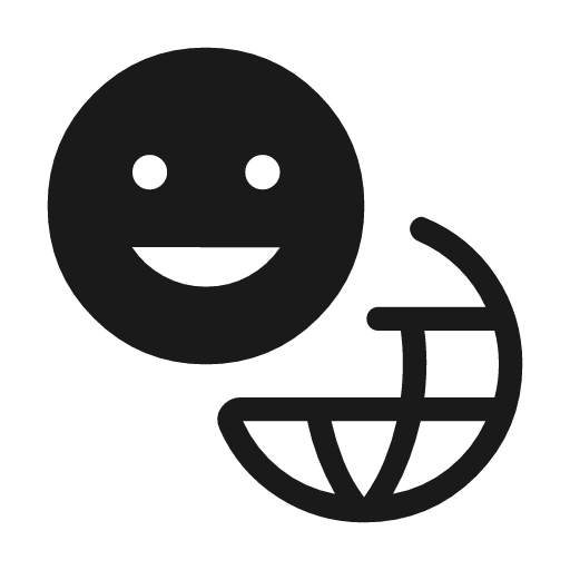 Emoji language rounded icon, rounded style, from Material Symbols Light