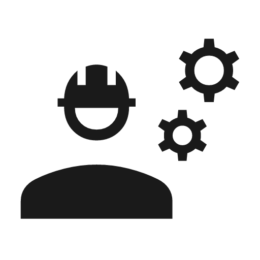 Engineering sharp icon, sharp-cornered style, from Material Symbols Light