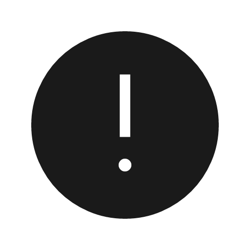 Error icon, solid style, from Material Symbols Light