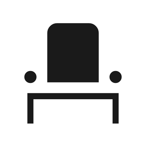 Event seat icon, solid style, from Material Symbols Light