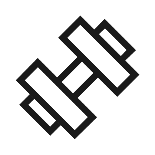 Exercise outline sharp icon, sharp-cornered style, from Material Symbols Light