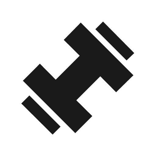 Exercise sharp icon, sharp-cornered style, from Material Symbols Light