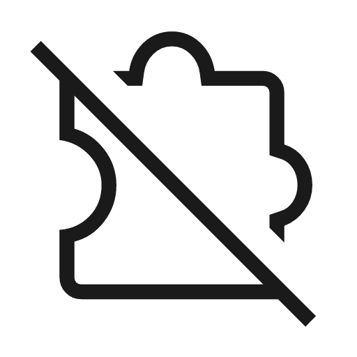 Extension off outline icon, outline style, from Material Symbols Light