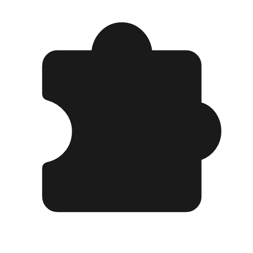Extension rounded icon, rounded style, from Material Symbols Light