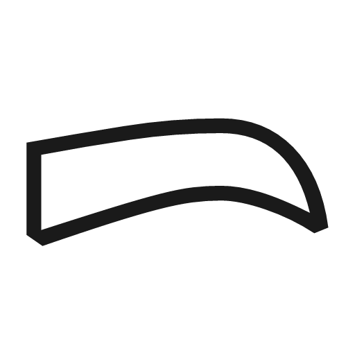 Eyebrow outline sharp icon, sharp-cornered style, from Material Symbols Light