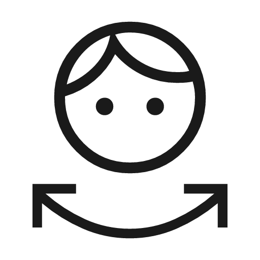 Face shake outline icon, outline style, from Material Symbols Light