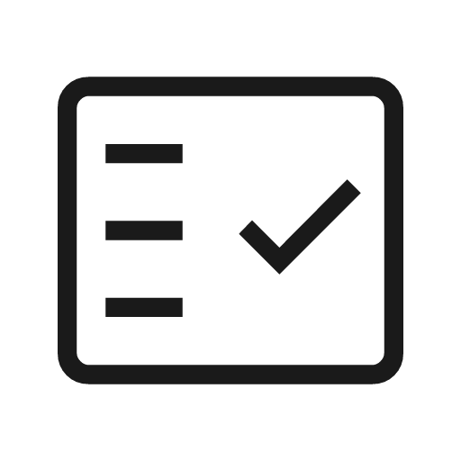 Fact check outline icon, outline style, from Material Symbols Light