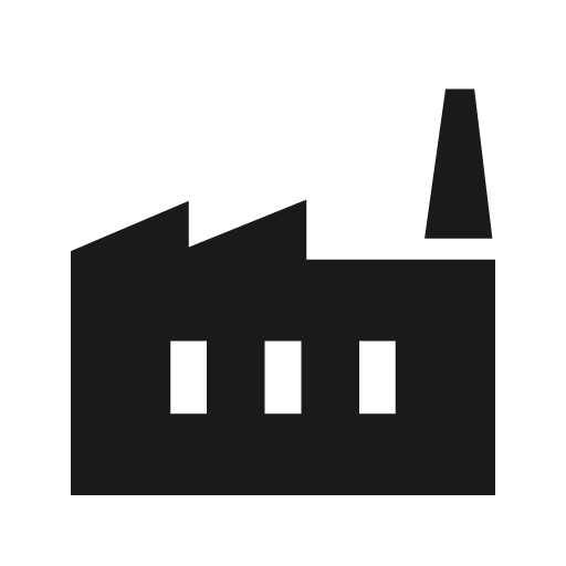 Factory icon, solid style, from Material Symbols Light