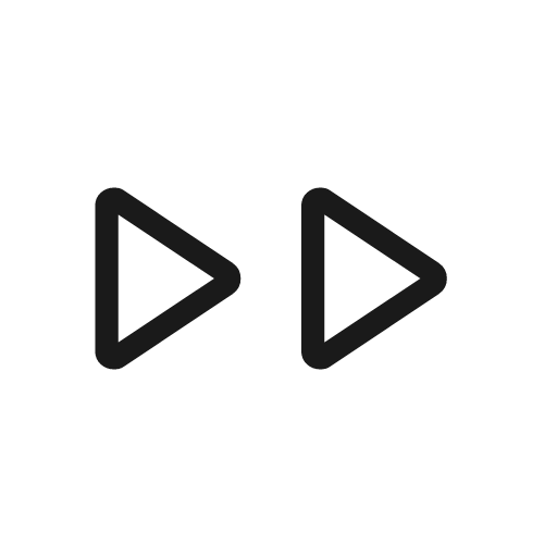 Fast forward outline rounded icon, rounded style, from Material Symbols Light