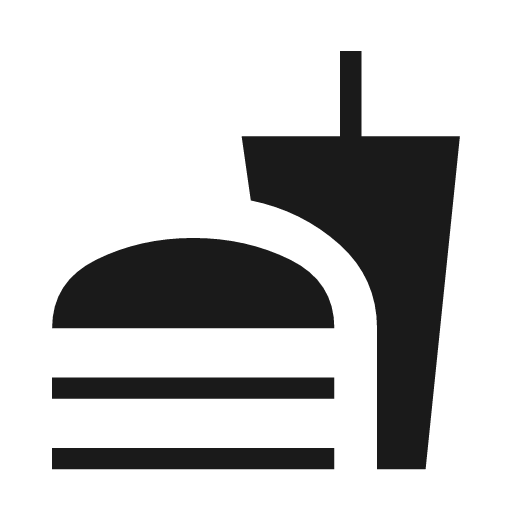 Fastfood sharp icon, sharp-cornered style, from Material Symbols Light