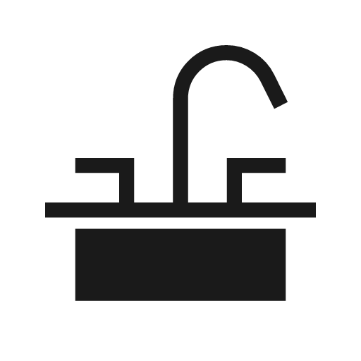 Faucet sharp icon, sharp-cornered style, from Material Symbols Light