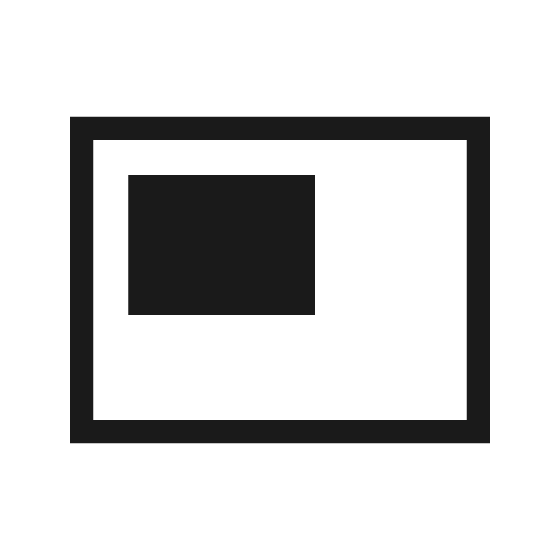 Featured video outline sharp icon, sharp-cornered style, from Material Symbols Light