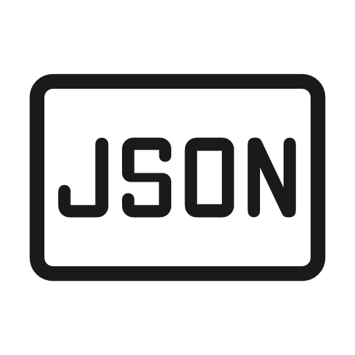 File json outline rounded icon, rounded style, from Material Symbols Light