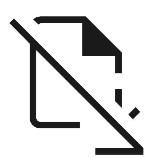 File save off outline icon, outline style, from Material Symbols Light