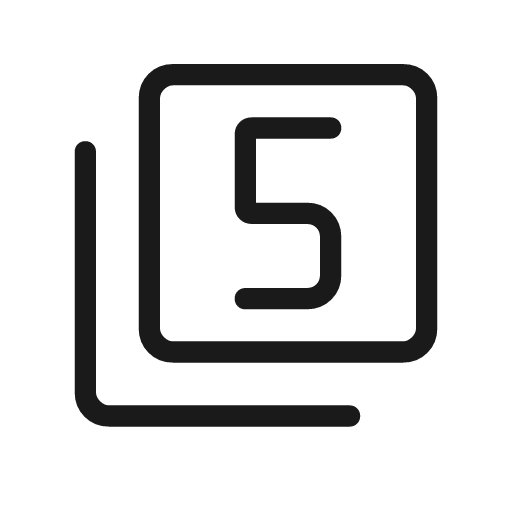 Filter 5 outline rounded icon, rounded style, from Material Symbols Light