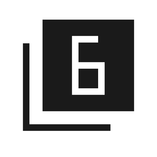 Filter 6 sharp icon, sharp-cornered style, from Material Symbols Light