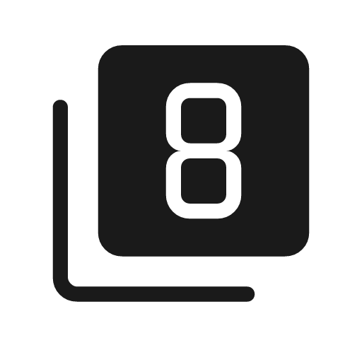 Filter 8 rounded icon, rounded style, from Material Symbols Light